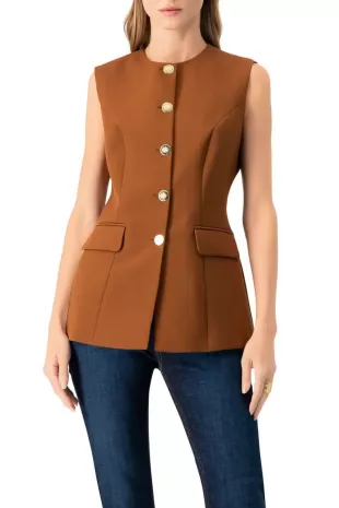 Solid Vest with Pockets