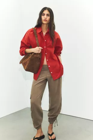 Washed Oversize Poplin Shirt