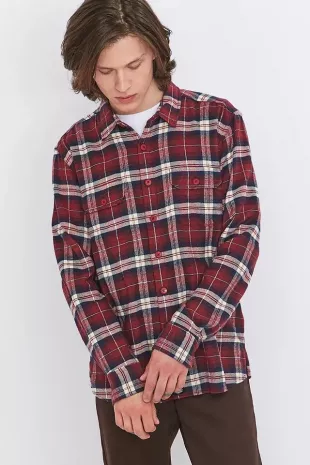 Dickies Holton Maroon Check Shirt