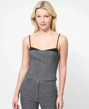 Owen Plaid Suiting Corset Top