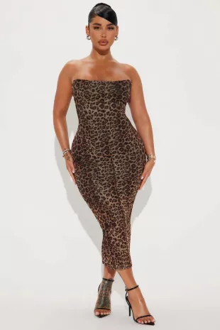 Leona Mesh Midi Dress