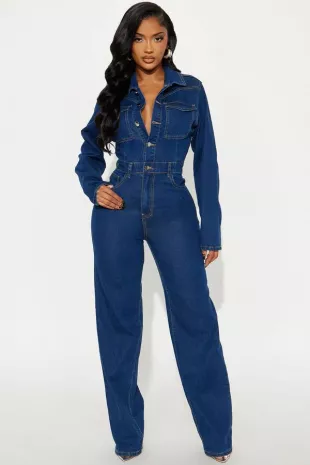 Tatiana Denim Wide Leg Jumpsuit