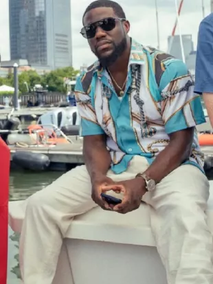 72 Hours Kevin Hart Blue Printed Shirt
