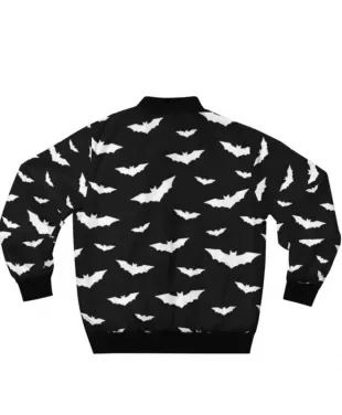 White Bats Black Bomber Jacket