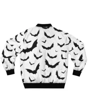 Black Bats White Bomber Jacket