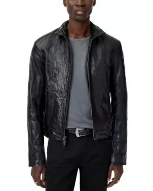 Ansel Crinkle Leather Jacket