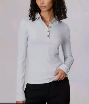 Light Blue The Knit Ribbed Polo Henley
