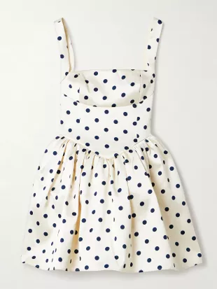 Polka Dot Satin Minidress