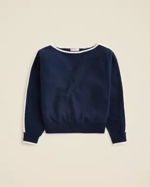 Cashmere Contrast Stripe Sweater