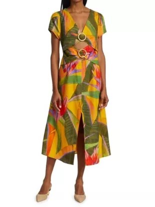 Yellow Garden Midi Dress