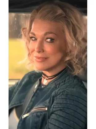 Ride or Die 2026 Hannah Waddingham Denim Biker Jacket