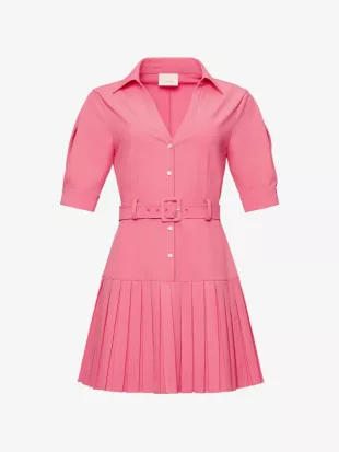 Moriah Pleated Belted Minidress