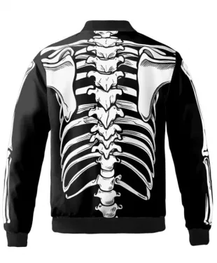 Halloween 3D Ribcage Bomber Jacket