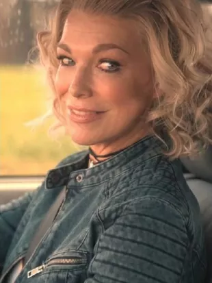 Ride or Die S01 Hannah Waddingham Denim Biker Jacket