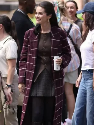 Only Murders In The Building S06 Selena Gomez Set Coat