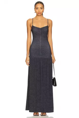 Ruched Front Scoop Maxi Dress