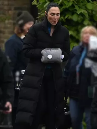 The Runner 2026 Gal Gadot Black Puffer Coat