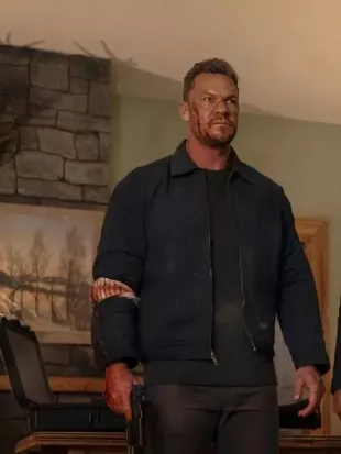 Reacher S04 Alan Ritchson Blue Cotton Jacket