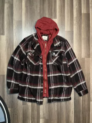 Legendary Whitetails Mens Flannel Shirt Jacket Plaid Hooded Shacket
