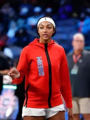 Angel Reese Connecticut Sun v Atlanta Dream Red Jacket