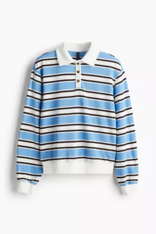 Women's White/striped Polo Shirt