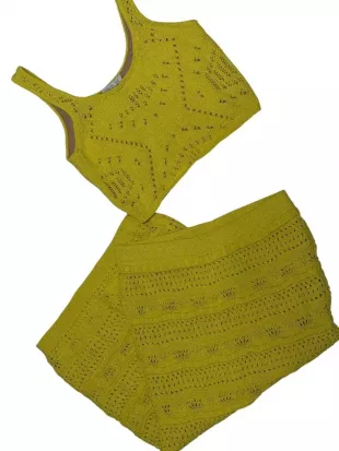 Crochet Crop Top and Skirt