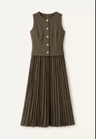 Button Olive Dress