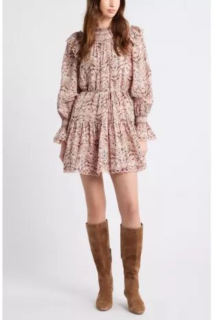 Long Sleeve Drop Waist Dress
