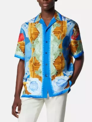 Love Island UK Aftersun 2026 Printed Silk Shirt