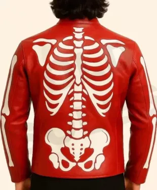 Red Skeleton Leather Cosplay Jacket