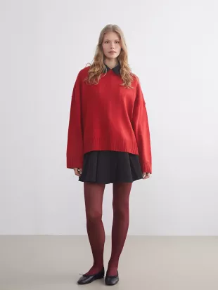 Crew Neck Oversize Knitwear Sweater