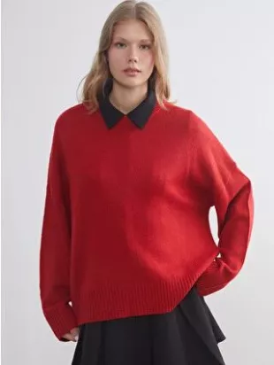 Crew Neck Oversize Knitwear Sweater