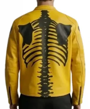Skeleton Yellow Leather Jacket
