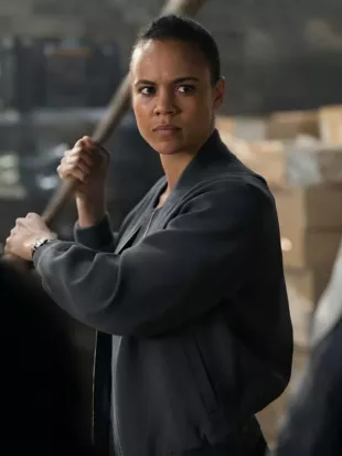 Reacher S4 Maria Sten Grey Bomber Jacket
