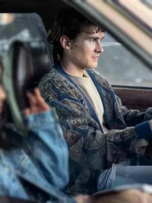 Obsession 2026 Michael Johnston Blue Bear Fuzzy Cardigan