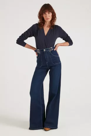 Minnie The High Top Full Length Wide Leg Flared Jeans
