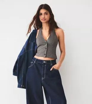 Fitted Halter Check Vest