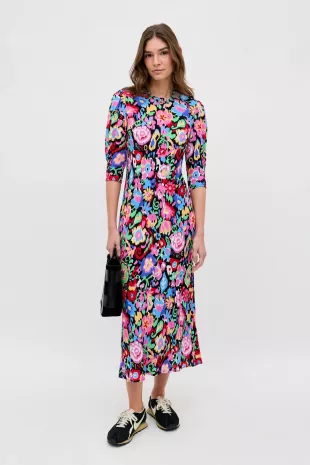 Jess Crepe Midi Dres