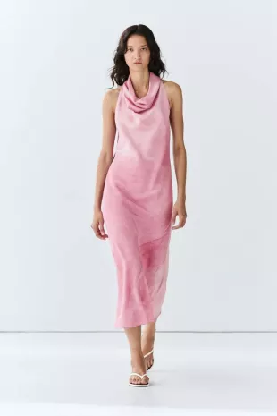 Draped Flowing Midi Dress