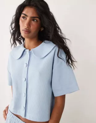 Short Sleeve Button Up Top