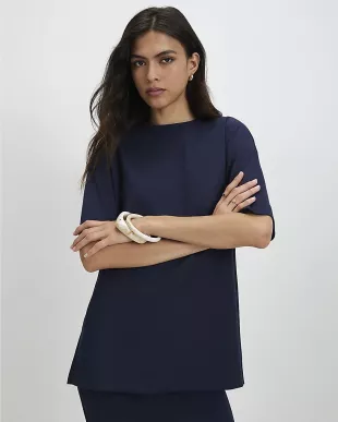 River Island Navy Premium Oversized T-Shirt