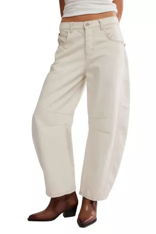 We The Free Good Luck Mid Rise Barrel Leg Jeans