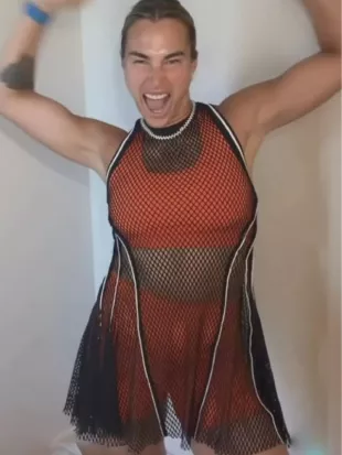 Aryna Sabalenka 2026 US Open Black Fishnet Mesh Dress