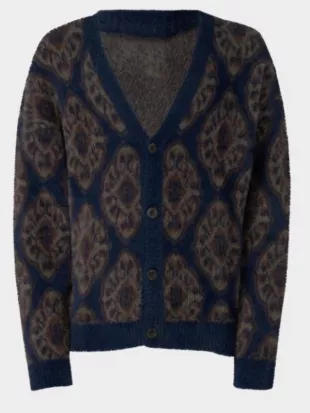Obsession Michael Johnston Blue Fuzzy Cardigan