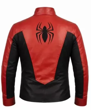 Spider-Man Red and Black Asymmetrical Leather Jacket
