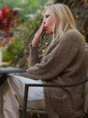 Real Housewives Of OC S20 Vicki Gunvalson Textured Teddy Cardigan