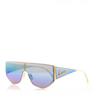 Metal Disco Geometric Sunglasses Fe 40051/U Gold Blue Mirror