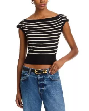 Sarita Boat Neck Stripe Sweater