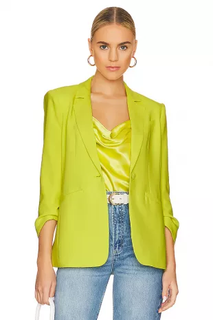 Button Down Pleated Sleeves Jacket