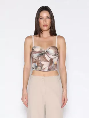 Floral Print Bustier Top